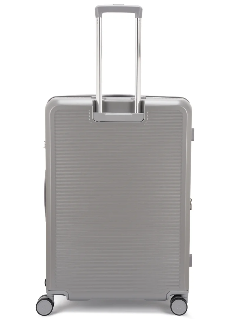 Echolac  Sense 56+67+78 Cm Hardcase Expandable 4-Double Wheeled 3 Piece Luggage Trolley Set - Silver  | Best Price UAE